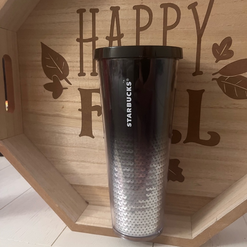 Starbucks Gradient Black and Silver Tumbler